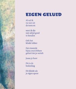 eigen geluid gedicht moniek wolters