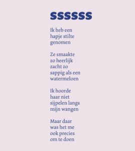 sssss een hapje stilte gedicht moniek wolters